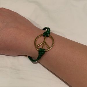 Leather Peace Sign bracelet